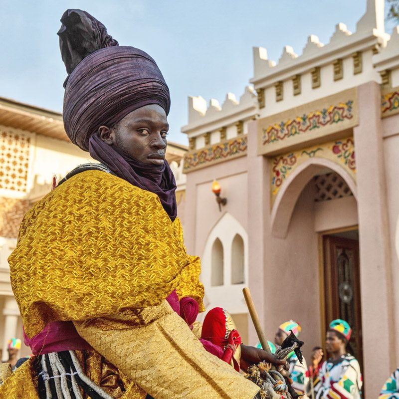 Hausa rider in Durbar Festival during ethnographic trip to Nigeria I jinete hausa en festival Durbar durante viaje etnográfico a Nigeria